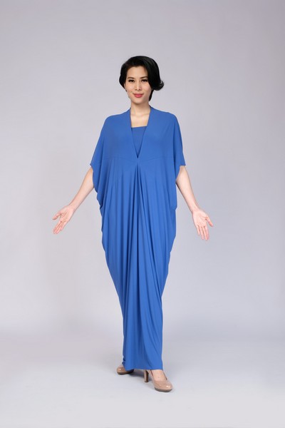 Harlan Holden Kaftan Gather Steel Blue