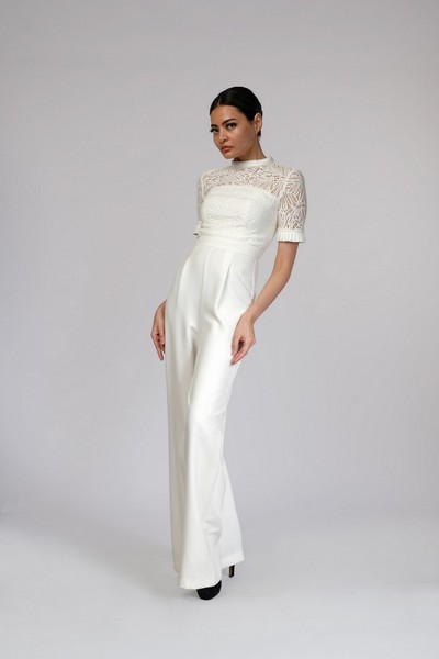Sunnie Lace Bodice Jumpsuit White