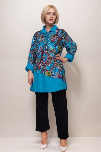 Blue Paisley Blouse