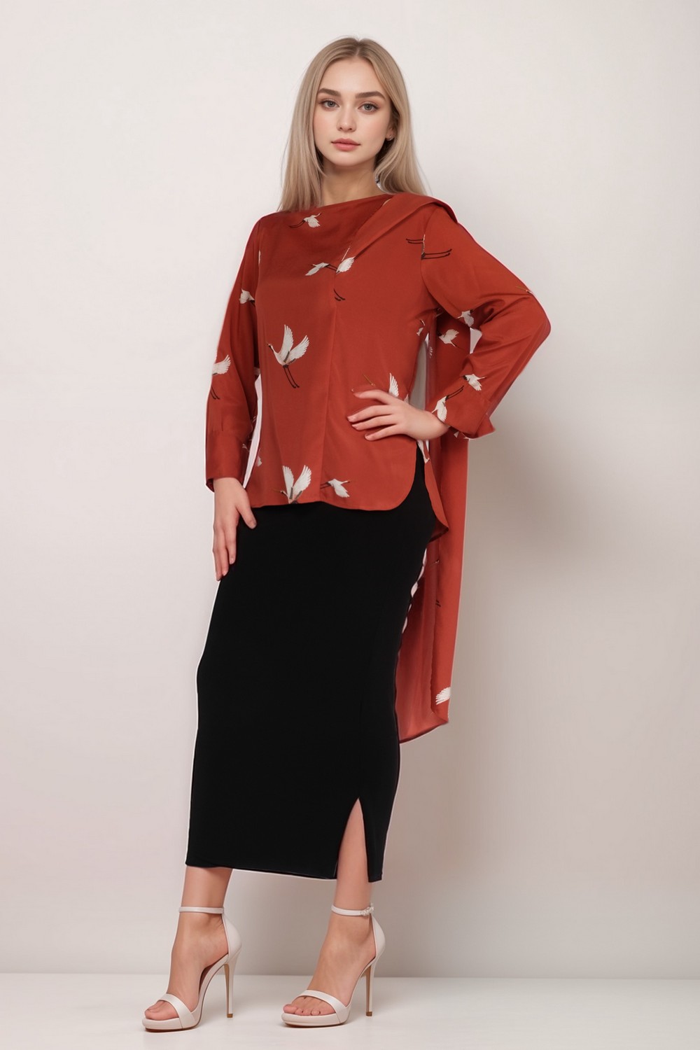 Printed Bird Blouse
