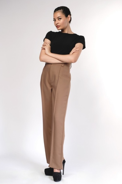 Khaki Long Straight Pants