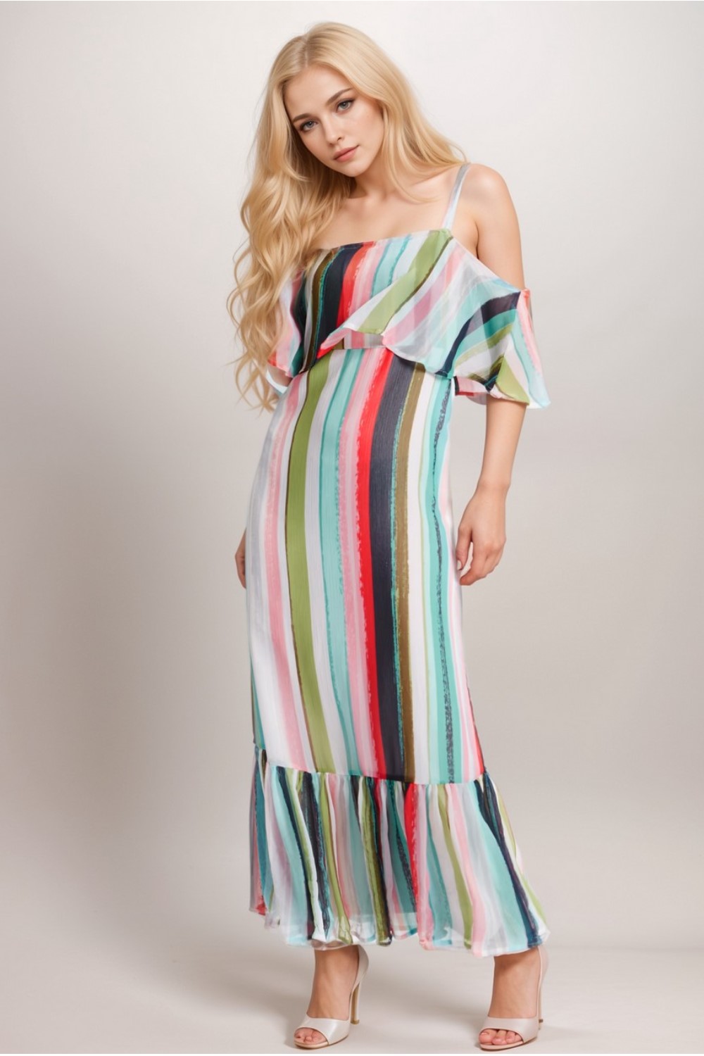 Multicolor Stripes Long Dress