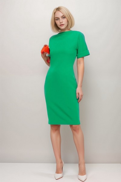 Open-Back Stretch-Cady Dress